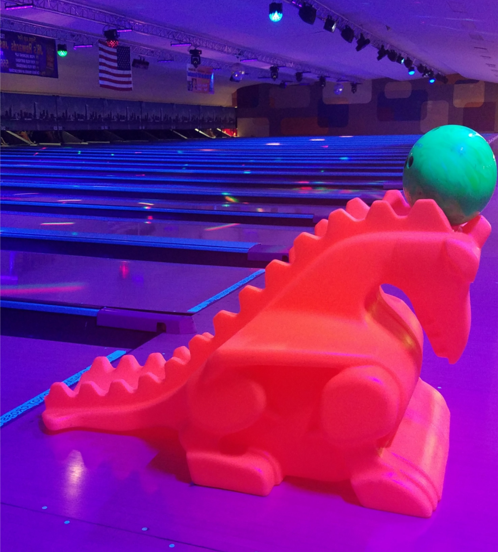 Glow Bowling Dragon Ramps | Galactic Bowling for Kids | Odyssey Fun Center | Sheboygan Falls WI